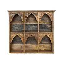 Hello Honey® 20" Carved Natural Mango Wood Shelf