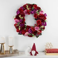 24" Mixed Rose Wreath