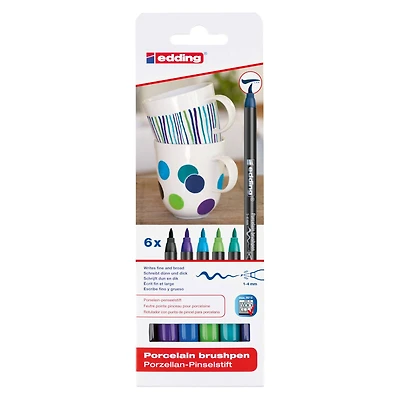 edding® 4200 Cool Porcelain Brush Pen Set, 6ct.
