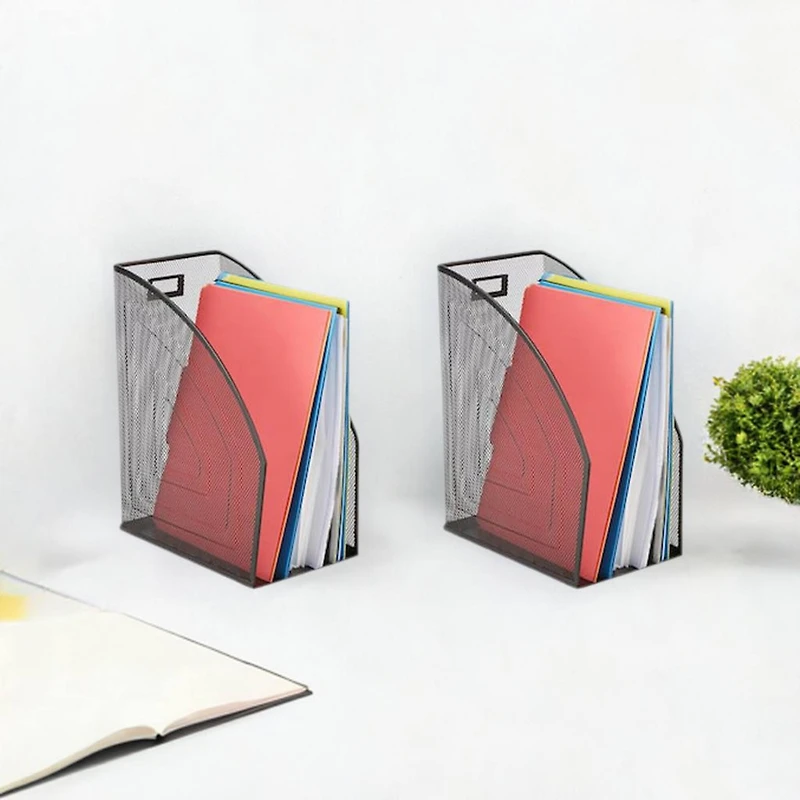 Mind Reader 2 Pack Black Jumbo Metal Mesh File Organizer