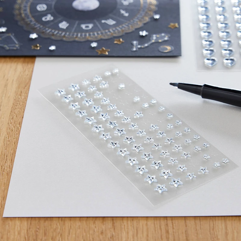 12 Packs: 84 ct. (1,008 total) Clear Star Rhinestone Stickers by Recollections™