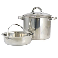 Oster Sangerfield 5qt. Stainless Steel Pasta Pot with Strainer Lid and Steamer Basket