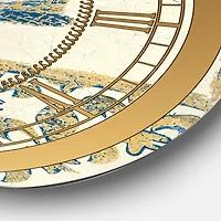 Designart 'Fleur De Lis Gold Crown Glam Wall Clock