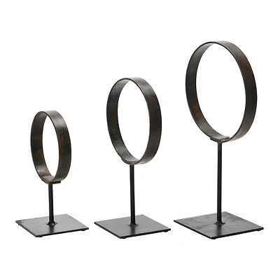 Hello Honey® Decorative Modern Found Metal Rings on Stands Set