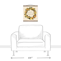 Happy Harvest Sunflower Wreath Teak Hanging Canvas