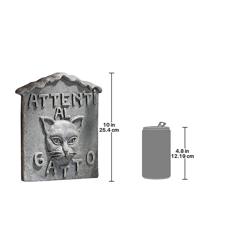 Design Toscano Attenti al Gatto Beware of Cat Wall Sculpture