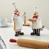 White Chef Kitchen Bottle Opener Holder Sculpture Set with Beer & Wine Bottle Accessories