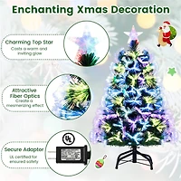 Costway 3ft. Pre‑Lit Fiber Optic Artificial Christmas Tree with Top Star & Folding Metal Stand