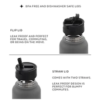 JoyJolt® 32oz. Vacuum Insulated Water Bottle With Flip Lid & Sport Straw Lid