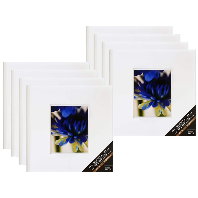 8 Pack: White Square 8" x 10" Frame with Double Mat, Gallery by Studio Décor®