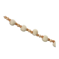5.5ft. White & Beige Wood Beaded String Garlands, 2ct.