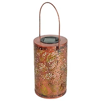 8" Bronze Foliage Outdoor Solar Lantern with Handle