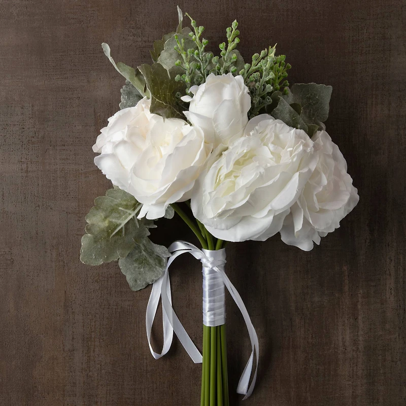 14" White Rose Stem Bundle by Ashland®