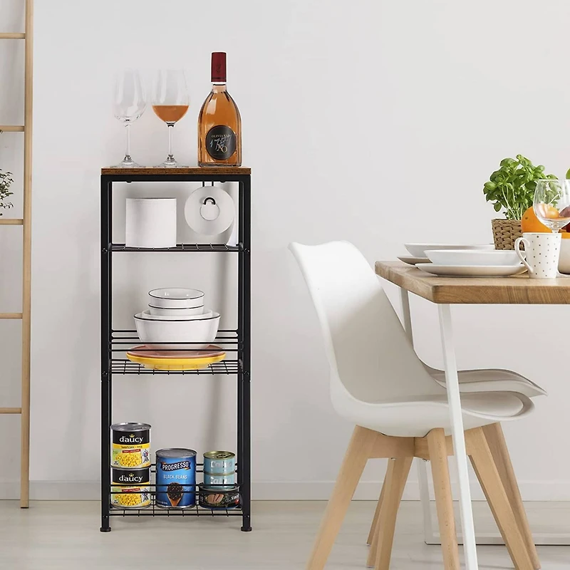 NEX™ 29" Freestanding 4-Tier Storage Shelf with Toilet Paper Holder