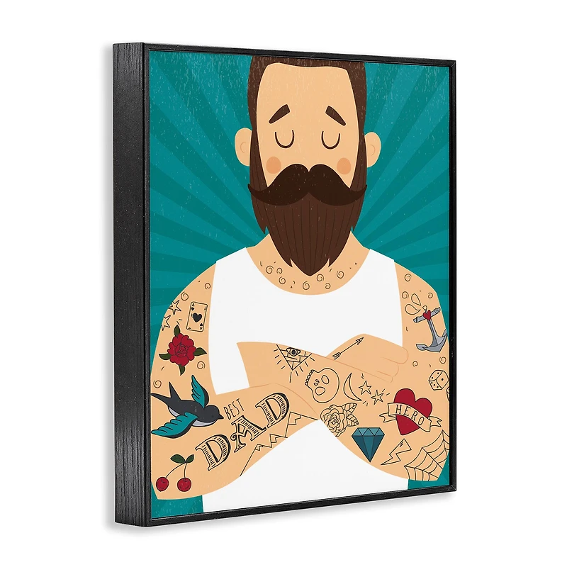Stupell Industries Best Dad Father's Day Tattoos Framed Giclee Art