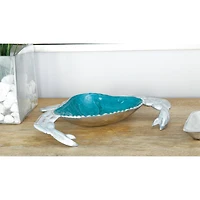 Set of 3 Silver Aluminum Coastal Serving Bowl, 11" x 1"