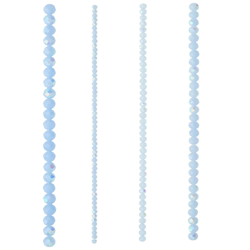Light Blue Faceted Glass Rondelle Beads by Bead Landing™