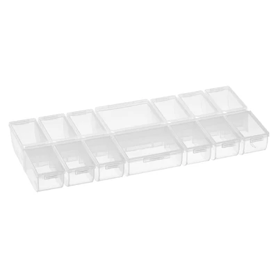 Clear 14-Compartment Flip Top Bead Organizer by Bead Landing™