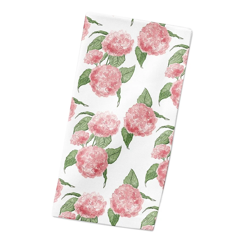 Pink Hydrangea Pattern 10" x 10" Cotton Twill Napkin