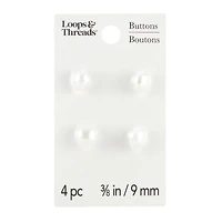 3/8" Faux Pearl Buttons, 4ct. by Loops & Threads®