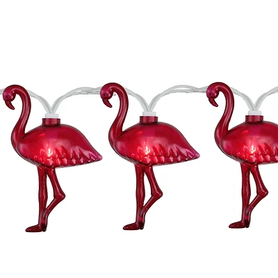 10ct. Pink Flamingo Summer Garden Patio String Lights