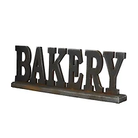 23" Black Wood Industrial Bakery Tabletop Sign