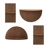 American Art Decor Half Circles Meet Right Angles 4-Piece Shelf Set - 10" x 5.5", 6.25" x 11.75"