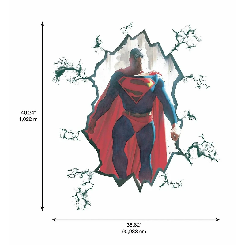 RoomMates Alex Ross Superman Cracked Peel & Stick Giant Wall Decal