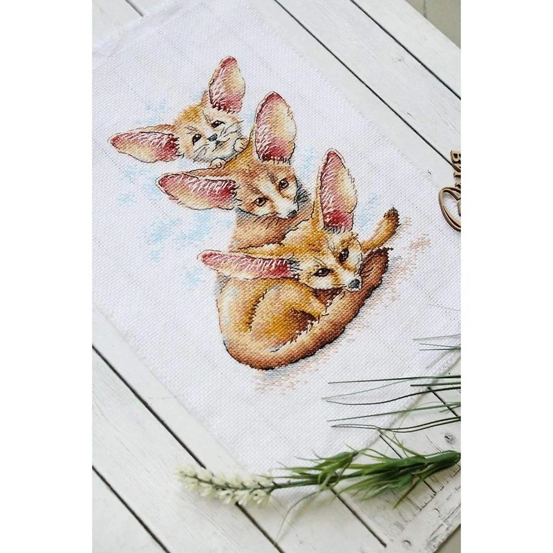 MP Studia Fennec Fox Family Cross Stitch Kit
