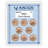 2009P & D Lincoln Bicentennial Pennies Graded MS65