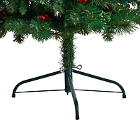 5ft. Pre-Lit Flat Back Montreal Mountain Pine Artificial Christmas Tree, White LED Lights