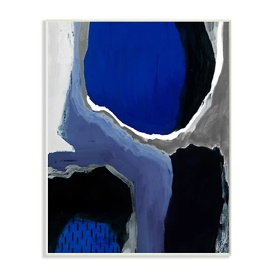 Stupell Industries Abstract Cobalt Blue, Gray & Black Design Wall Art, 10" x 15"