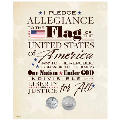 Pledge of Allegiance Bicentennial Quarter and Half Dollar Matted Coin