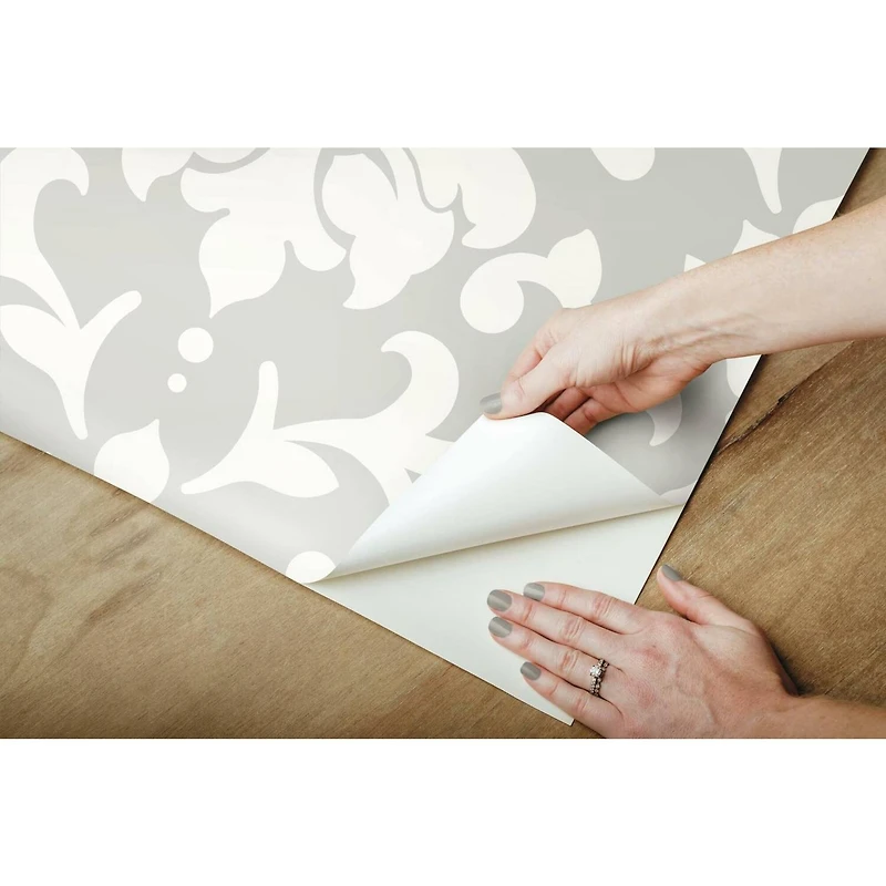 RoomMates Gray Damask Peel & Stick Wallpaper