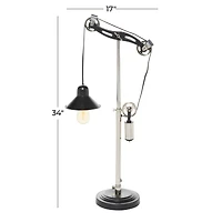 34" Black Metal Industrial Table Lamp