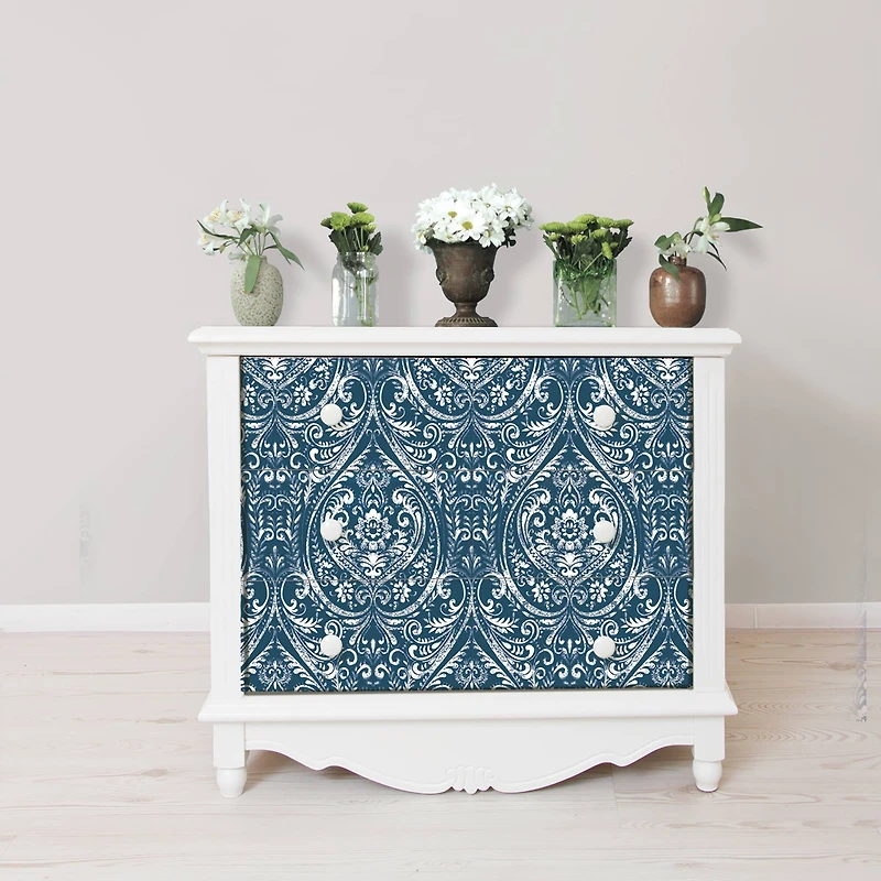 NuWallpaper Bohemian Damask Indigo Peel & Stick Wallpaper