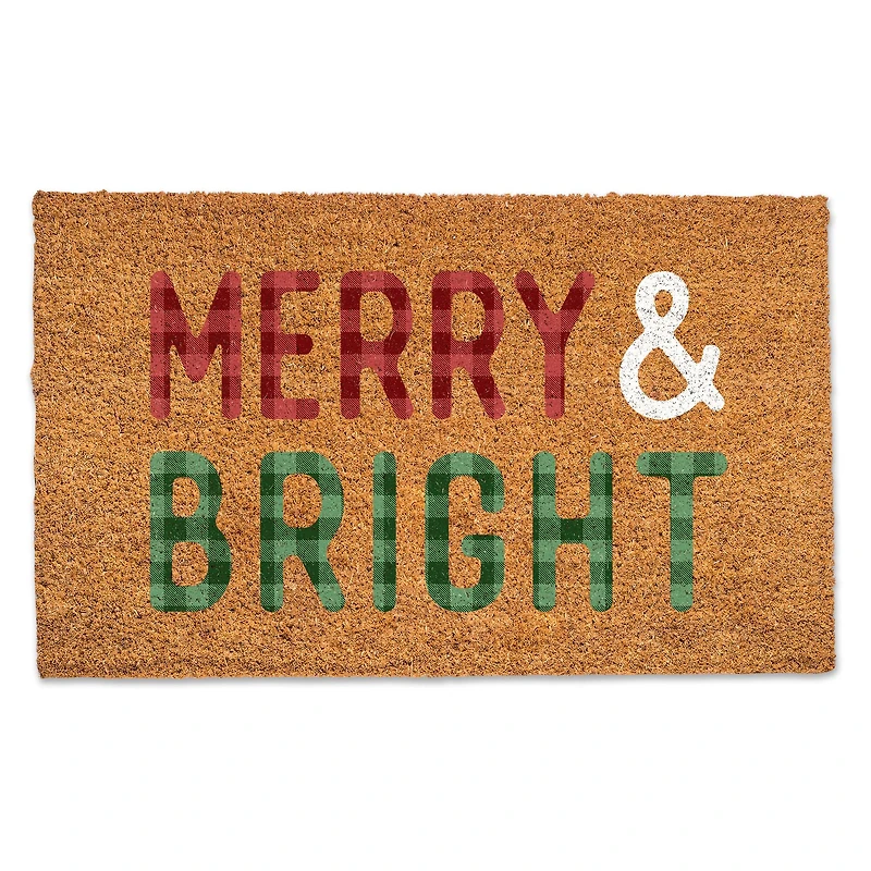 Merry & Bright Check Doormat