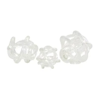 Clear Glass Knotted Ball Sculpture Set