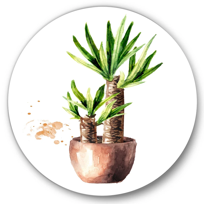 Designart - Yucca Tree In The Ceramic Flower Pot