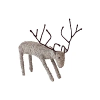 Hello Honey® 9.5" Gray Handmade Wool Felt and Wire Reindeer
