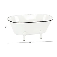 20" White Metal Farmhouse Planter