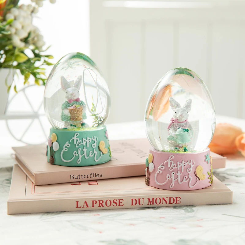 Glitzhome® Easter Bunny Waterglobes Set