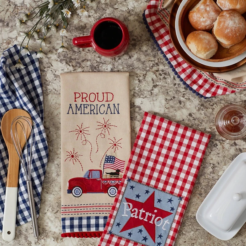DII® Americana Embellished Dishtowel Set