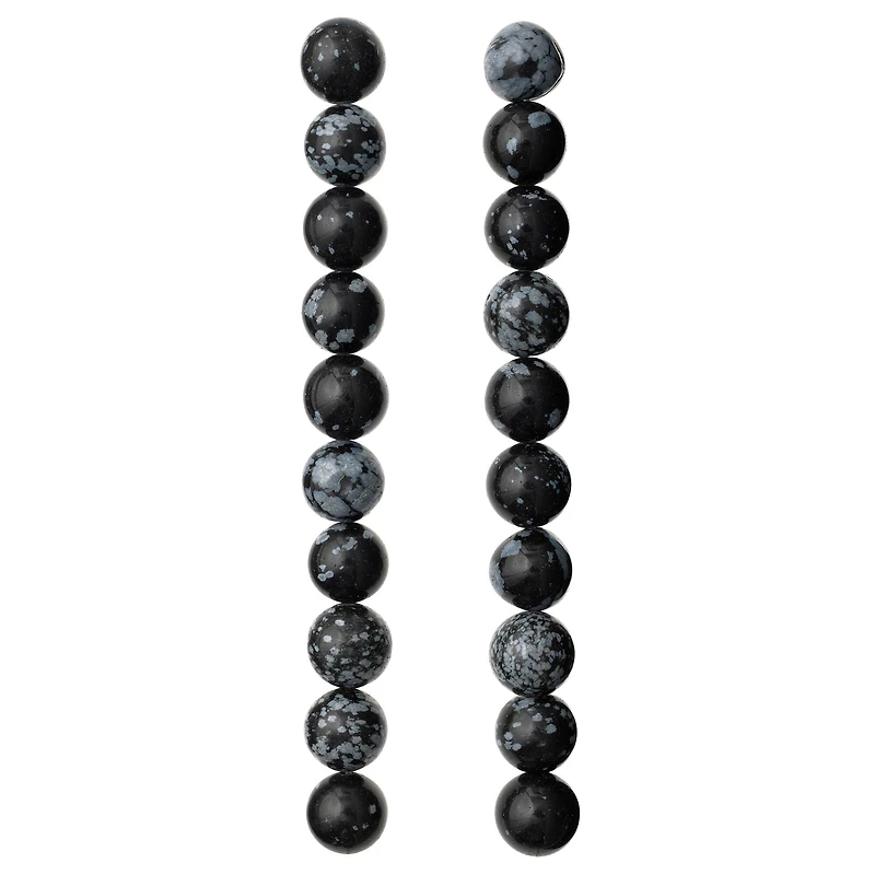 Black & Gray Jasper Round Beads, 10mm by Bead Landing™