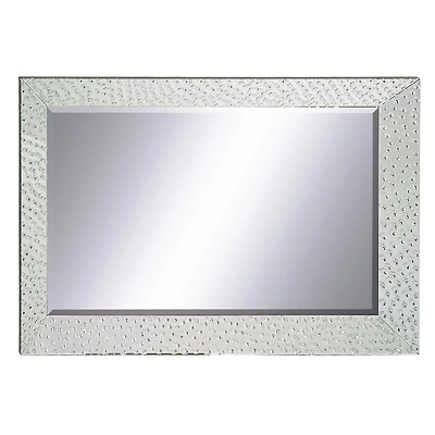 46" Clear Modern Wood Wall Mirror