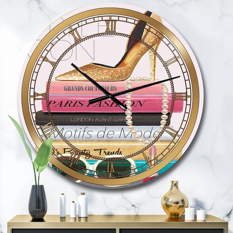 Designart 'Paris Glamourous Gold Style Iv Glam Wall Clock