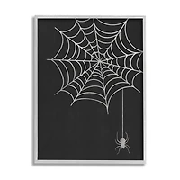 Stupell Industries Casual Black Hanging Spider Web Framed Giclee Art