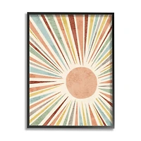 Stupell Industries Children's Bold Summer Sun Warm Tone Abstract Rays Framed Wall Art