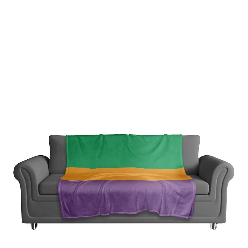 Stripes Mardi Gras Fleece Throw