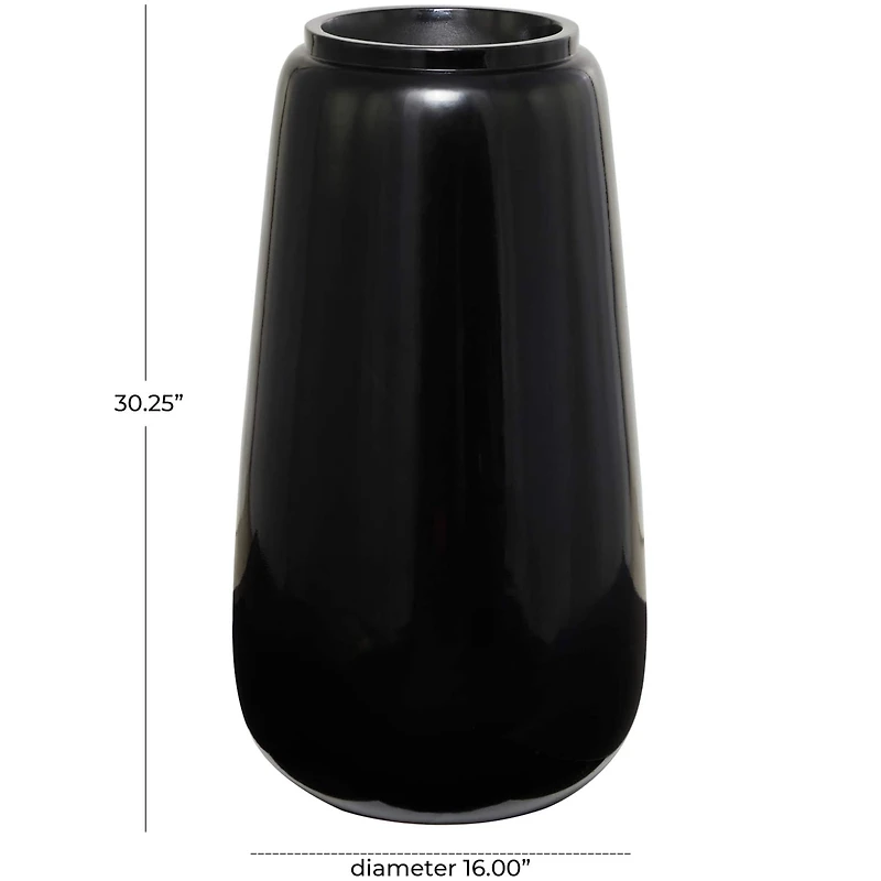 30" Black Modern Vase